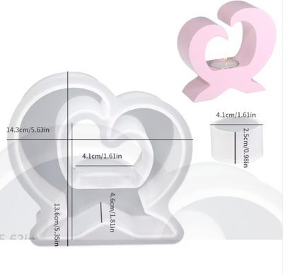 Porta vela corazón
