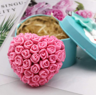Molde corazón con rosas 