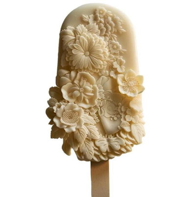 Helado con flores 