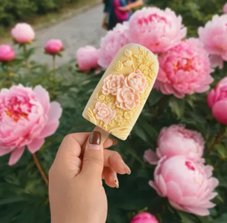 Helado con flores 