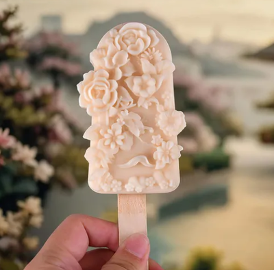 Helado con flores