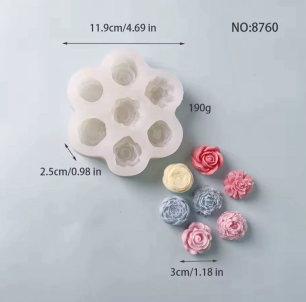 Molde flores x7 3d