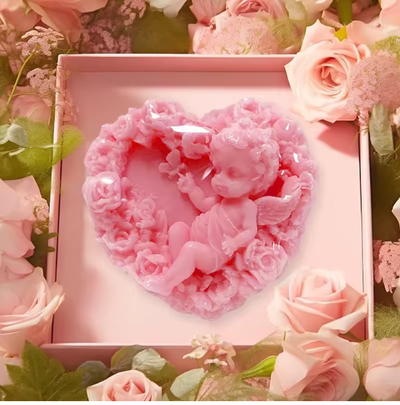 molde corazon con angel