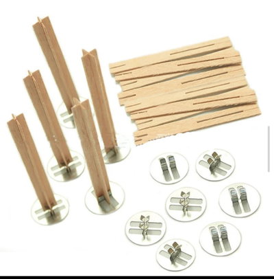 chapita para pabilo de madera simple o en cruz x 50 