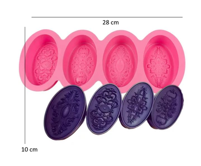 Molde para jabón oval x4