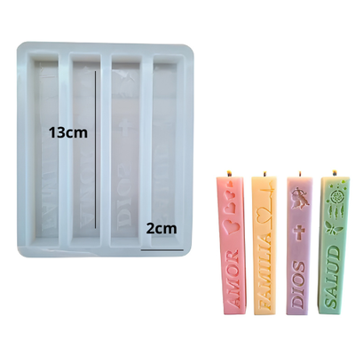 Molde de velas 4 deseos grande