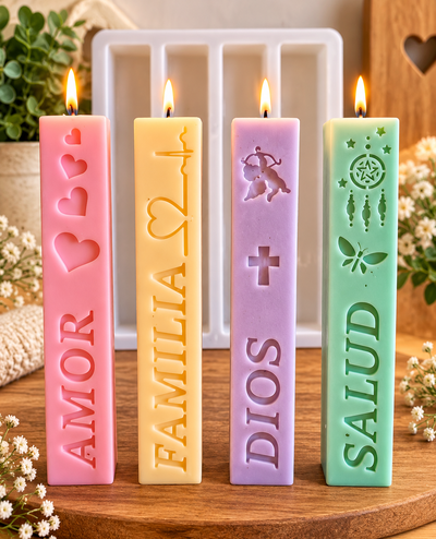 Molde de velas 4 deseos grande
