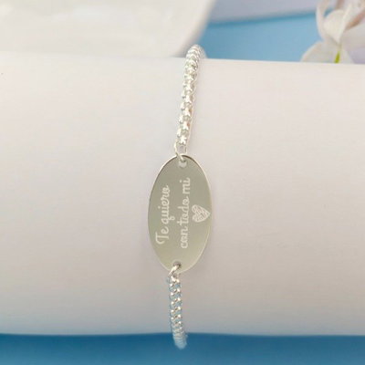 PULSERA CHAPITA CON FRASE