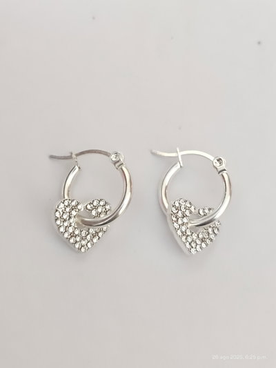 AROS CORAZON STRASS