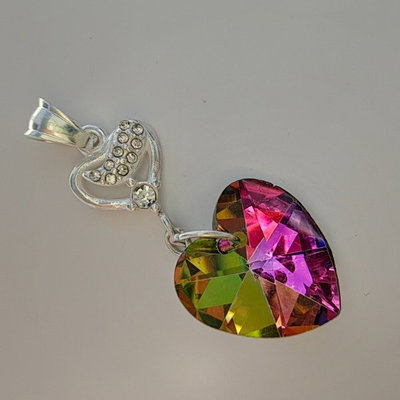 DIJE CORAZON CUBIC Y CORAZON CRISTAL SW