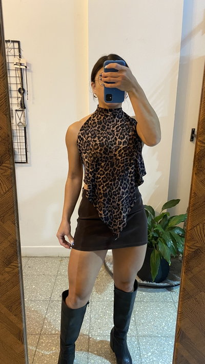 Mini cuerina gamuzada