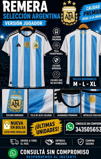 Remera de la seleccion version jugador 