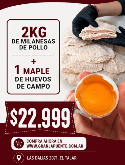 PROMO - 2KG MILANESAS DE POLLO + 1 MAPLE