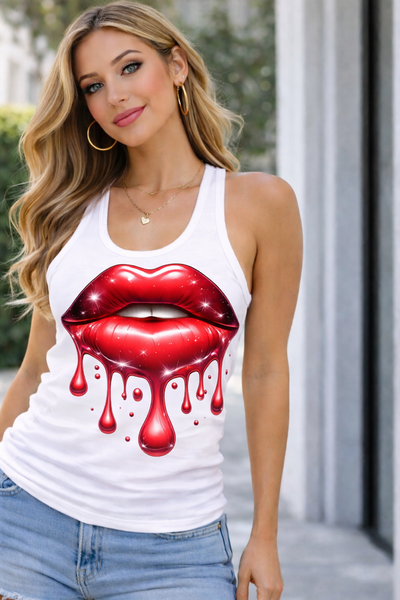 Musculosa Mujer Red Drip Kiss