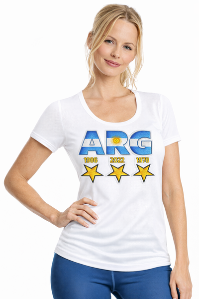 Remera  ARG Tricampeona  (Ediciones 1978 · 1986 · 2022)