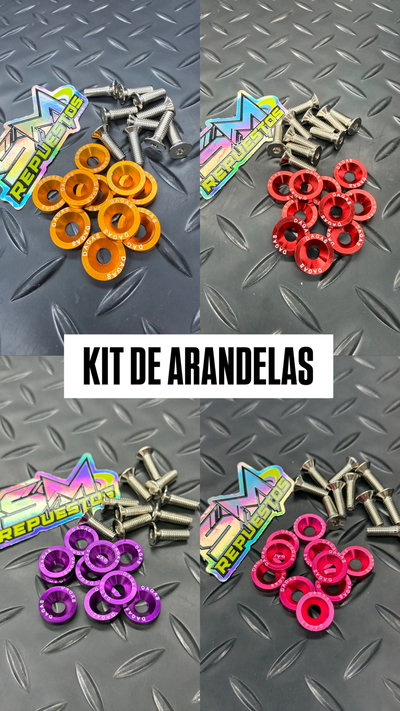 Kit Arandelas Anodizadas Aluminio M6x10 unidades