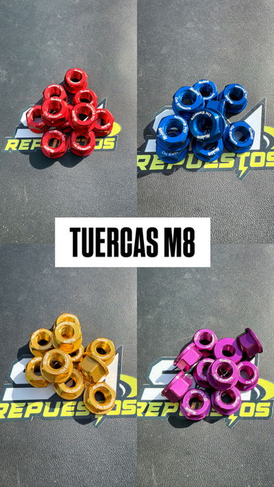 Tuerca M8 Anodizada Colores Varios