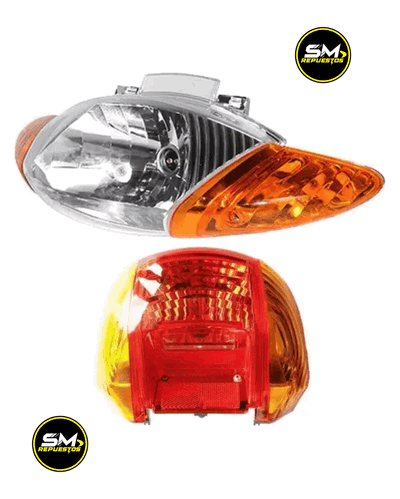 Kit Optica Delantera + Faro Trasero Gilera Smash 110