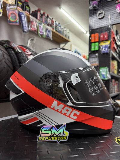 Casco MAC 801 Starter Winexzor Negro / Blanco / Mate