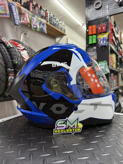Casco MAC 070 Volt Broket Negro / Azul / Brillo