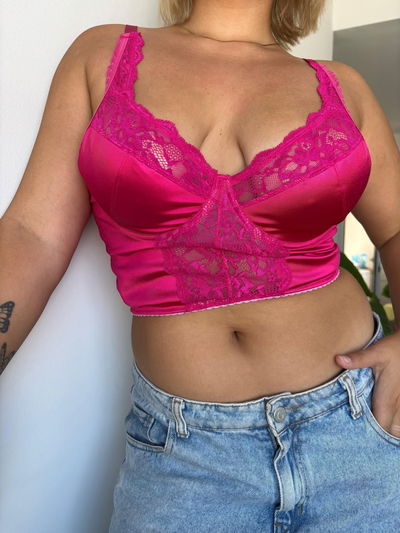 DIANA SATEN FUCSIA -8 talles-