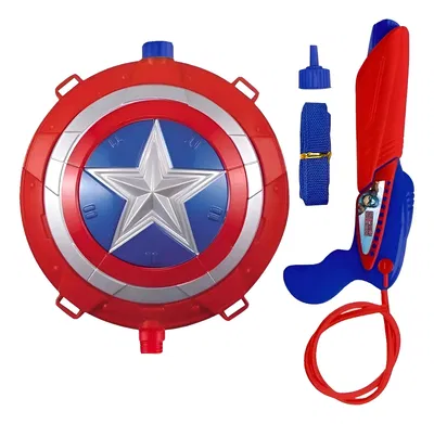 Mochila con pistola de agua de Capitan America
