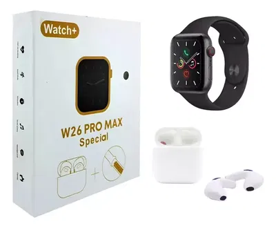 Reloj smartwatch W26 Pro 2 Mallas + Auriculares inalámbricos 