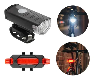 Kit luces para bicicleta recargable x2