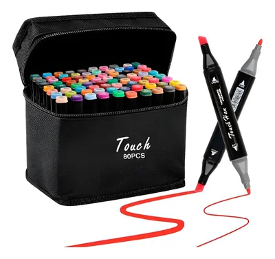 Marcadores punta doble x80