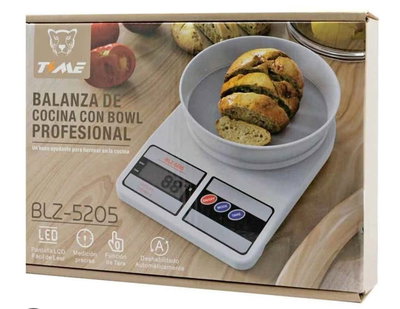 Balanza de cocina con bowl 10kg + 4 pilas