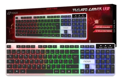 Teclado Gamer Pc Usb Luces Led Retroiluminado Noga Nkbt100