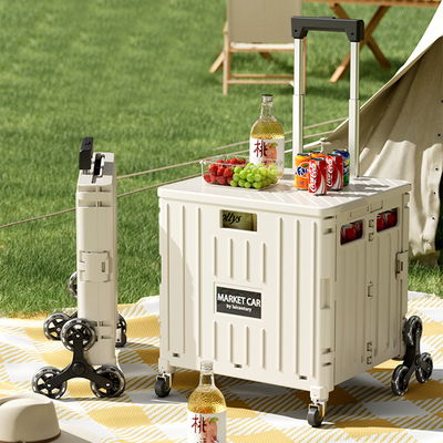 Carrito de Compras Plegable Reforzado - 45L con Ruedas para Escaleras