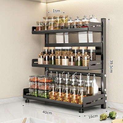 Especiero Multiusos de 3 Niveles 40 CM- Acero al Carbono Premium