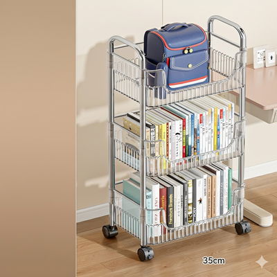 Carrito Organizador Multiuso Premium - 3 Niveles Transparente y Acero