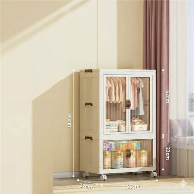 Organizador 2 en 1: Armario + Gabinete de Almacenamiento Premium
