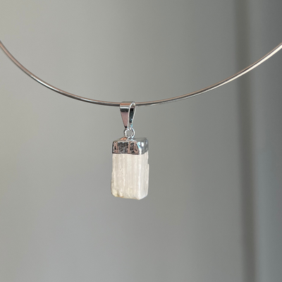 Selenita con baño de plata