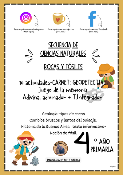 Rocas y Fósiles para 4º año