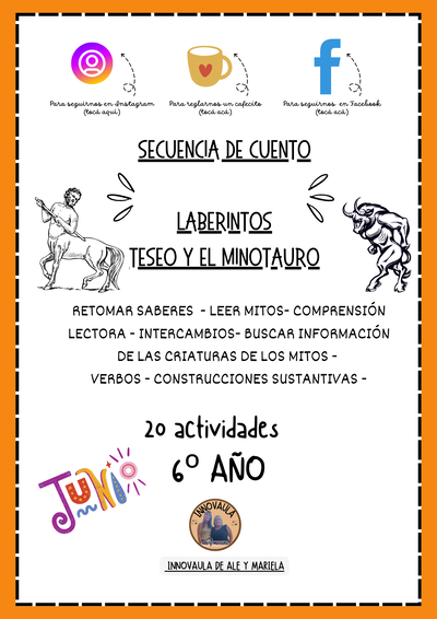 Mitos: Laberintos, Teseo y el Minotauro para 6º año