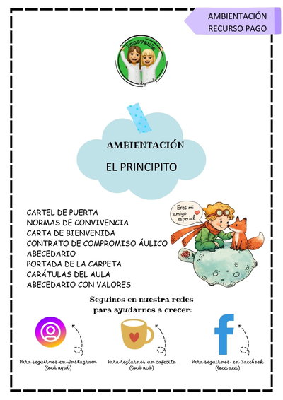 Ambientación El Principito, abecedario de 1º a 6º años