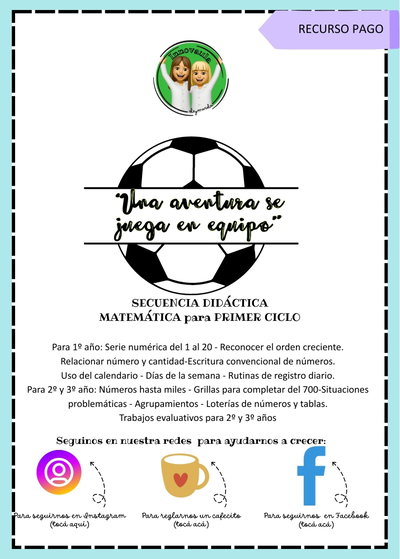 Sec.Matemática "Un aventura se juega en equipo"  para 1º ciclo