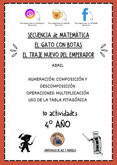 Secuencia Matemática El gato con... y El traje del ... para 4º año