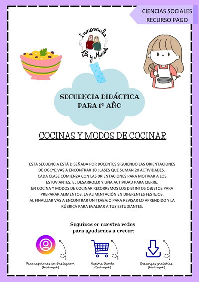 Secuencia 1º año COCINAS  Y MODOS DE COCINAR  