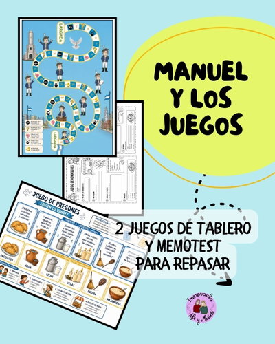 Juegos de tablero y Memotest de Manuel Belgrano + actividad