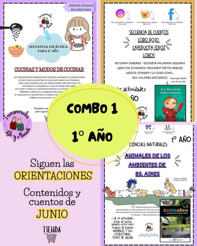 COMBO 1 para 1º año de PDL - Cs.Sociales -Cs. Naturales