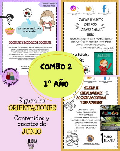 COMBO 2 para 1º año (PDL - Cs.Sociales -Cs. Naturales)