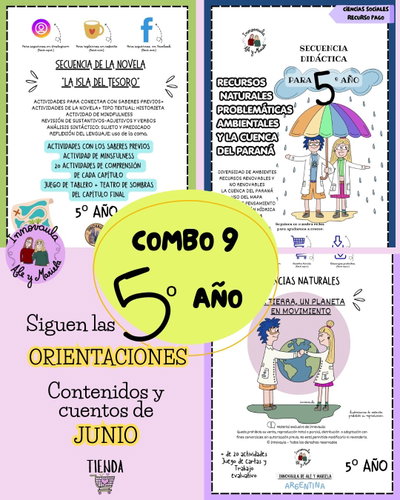 COMBO 9 5º año (La isla del tesoro+Recursos nat+La tierra en mov)