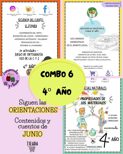Combo6: 4º año(El examen-Prop.de materiales y Cambios ambientales)