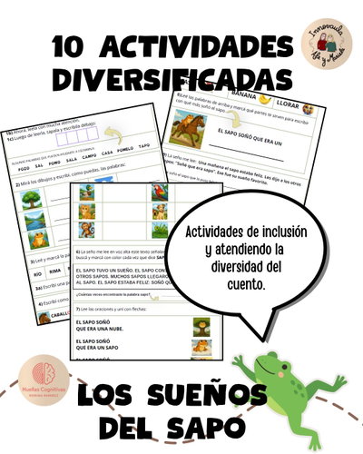 Los sueños del sapo-Actividades diversificadas(1º año)