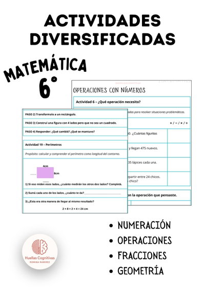 Actividades diversificadas MATEMÁTICA de 6° año