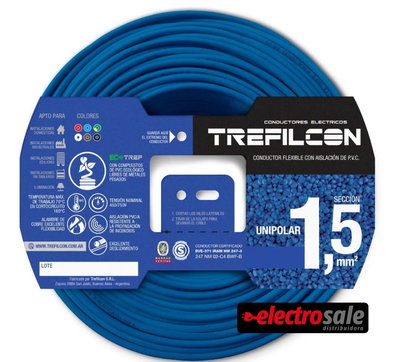 Cable unipolar 1.5 mm de 100 Mtrs.
